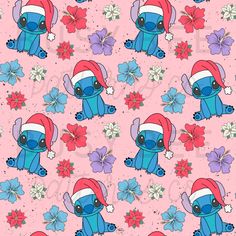 a pink background with an elephant wearing a red and blue hat on it's head