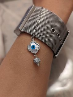 Accessorize your watch with these cute Evil eye Watch charms. Cute Evil, Watch Charms, Mangalsutra Bracelet, Watch Accessories, Accessories Fashion, Watch Band, Evil Eye, Accessories Watches, Watch Bands