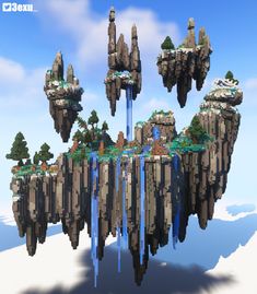 Terrain Minecraft, Skyblock Minecraft, Minecraft Epic Builds, Minecraft Terraforming, Minecraft Terrain, Water Collector, Minecraft Statues