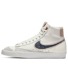 Nike Denham x Blazer Mid 'Sail' CU8054-100 (SNKR/Skate/Casual/Unisex/Mid Top/Embroidery) Top Embroidery, Blazer Mid, Mid Top, Nike Blazer, Sailing, The 100, Blazer, Nike, Embroidery