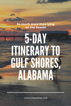 the beach with text that reads 5 - day itinerary to gulf shores, alabama