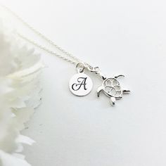 "tiny Turtle necklace Sterling Silver 925, personalised Turtle charm, tortoise Animal jewelry, Turtle Lover gift, swimming sea turtle jewelry ♡ DESCRIPTION A delicate tiny necklace with beautiful filigree charm - The necklace is very sweet and is the ultimate gift for animal lovers. Simple and beautiful trendy touch to your look! Available in gold plated 24 k sterling silver 925 and as earrings and bracelet. ♡ DETAILS turtle high: 0.94\"- (2.4 cm) Total chain length : 16.5\"(42 cm) extender chai Personalized Adjustable Fine Jewelry, Adjustable Silver Necklace For Gift, Adjustable Hypoallergenic Sterling Silver Charm Necklace, Adjustable Hypoallergenic Sterling Silver Necklace, Adjustable Sterling Silver Necklace - Gift For Her, Handmade Silver Charm Necklace For Her, Sterling Silver Charm Necklaces As Gift For Her, Adjustable Sterling Silver Charms Jewelry, Handmade Sterling Silver Charm Necklace As Gift For Her