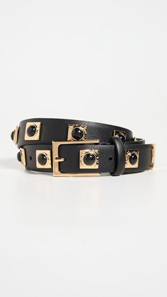 Aureum No. 2 Black Studded Belt | Shopbop Chic Leather Jewelry For Evening, Luxury Leather Jewelry For Evening, Adjustable Leather Evening Jewelry, Black Leather Jewelry With Studs, Luxury Black Jewelry For Office, Luxury Black Office Jewelry, Luxury Leather Jewelry For Party, Luxury Leather Party Jewelry, Formal Leather Jewelry With Palladium Hardware