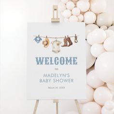 Cowboy Baby Shower Welcome Sign Editable Template Coastal Cowboy, Cute Pregnancy Announcement, Western Baby, Cowboy Baby, Western Theme Party, Western Babies