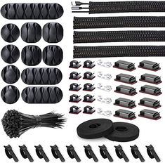 the complete kit for making an electric fence with black plastic coverings and wire, including two