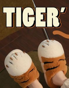 ʕ ๑•ᴥ•ʔ Fluffy Tiger Slippers ʕ ๑•ᴥ•ʔ ʕ ๑•ᴥ•ʔ These cute slippers are a total moo-d ʕ ๑•ᴥ•ʔ ʕ ๑•ᴥ•ʔ Perfect to keep your feet warm and comfy through the winter ʕ ๑•ᴥ•ʔ Cute Round Toe Slippers For Leisure, Cute White Slippers For Leisure, Fluffy Tiger, Tiger Couple, Paw Slippers, Couple Slippers, Asian Crafts, Tiger Paw, Cute Tiger