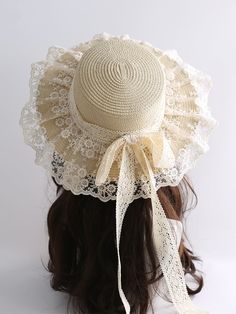 Embrace the charm of the countryside with our Handmade Beige/White Lace Trim Cottagecore Straw Hat. This exquisite hat is a perfect blend of rustic elegance and delicate craftsmanship, making it an essential accessory for any cottagecore enthusiast. Made from premium, breathable straw, this hat offers both comfort and durability, ideal for sunny days and outdoor adventures. The hat is adorned with a beautiful beige or white lace trim, adding a touch of vintage romance and femininity to your look Beige Coquette, Cottagecore Hat, Lace Hairband, Cottagecore Accessories, Lace Hat, Cottage Core Style, Vintage Romance, Clothing Inspiration, Reasons To Smile