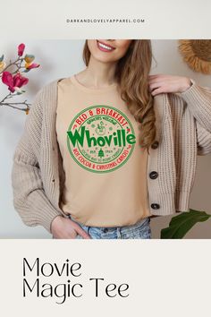 Spread cheer with our Whoville Bed & Breakfast Graphic T-Shirt! 🎄👕 Experience the coziness of Christmas movie aesthetic in this cute tee – the ultimate choice for a festive and casual holiday outfit. 🌈🧥 #ChillandCheer #ChristmasTee #GraphicTShirt Cute Christmas Outfit, Casual Holiday Outfits, Cute Christmas Outfits