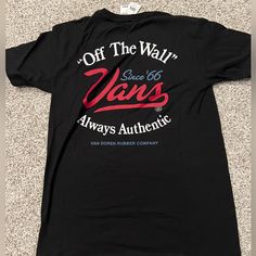 New From Tilly’s Nwt Men’s Size Small “Off The Wall Since 66 Always Authentic” - Small Vans Circular Logo On Front Left, Screen Print Back Design Vans Crew Neck T-shirt For Streetwear, Vans Logo Print T-shirt For Streetwear, Vans T-shirt With Logo Print For Streetwear, Vans Screen Print T-shirt For Streetwear, Vans T-shirt With Screen Print For Streetwear, Casual Vans T-shirt With Graphic Print, Vans Cotton T-shirt For Streetwear, Vans Graphic T-shirt For Streetwear, Vans Graphic Print T-shirt For Streetwear