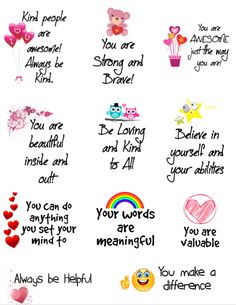 some stickers that say you are awesome and be kind to someone in the world