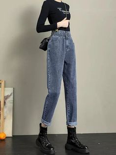 Lebadesign Women's Jeans 90s Clothes Harem pants Vintage High Waist Jeans Woman Clothing Denim Streetwear Y2k Baggy Pants for Women Baggy Pants For Women, 90s Clothes, Jeans Woman, Pants Vintage, Style Cargo