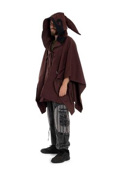 This cosy mens poncho has a great big wizard hood, perfect for LARP, cosplay and festivals. Made from thick cotton canvas and lined with fleece. One size fits all. THIS LISTING IS FOR BROWN Also available in Black or Army Code: POTTER PONCHO (MPH001) Medieval Cloak Men, Hooded Fall Cape For Larp, Hooded Cape For Larp In Fall, Hooded Outerwear For Fantasy Events In Winter, Fall Cotton Costume Outerwear, Cotton Costume Outerwear For Fall, Hooded Winter Cape For Fantasy Events, Hooded Cape For Fantasy Events In Winter, Cotton Outerwear With Drawstring Hood For Halloween