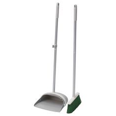 a broom and dustpan on a white background