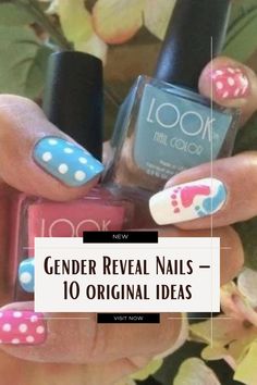 Visit Website Nails Gender Reveal, Reveal Nails, Unique Gender Reveal Ideas, Unique Gender Reveal