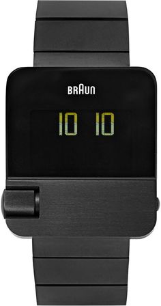 Modern Black Analog Watch Accessories, Modern Black Digital Watch, Minimal Watch Design, Black Analog Watch, Braun Watches, Modern Black Digital Watch With Metal Dial, Dieter Rams Design, Braun Dieter Rams, Luminox Watches