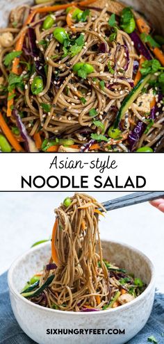 This noodle salad features soba noodles, fresh veggies, and a protein boost from tofu and edamame, all drizzled with a rich and umami packed dressing. This refreshing salad is nutritious and flavorful. Get ready to prep this easy, Asian-inspired, vegan and gluten-free dish that’s bound to be a crowd-pleaser! Soba Noodle Salad With Peanut Dressing, Soba Noodle Salad Recipe, Recipes With Edamame, Cold Soba Noodle Salad, Edamame Noodles, Soba Salad, Yaki Soba, Soba Noodle Salad, Edamame Recipes