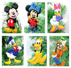 PRICES MAY VARY. Around 3" Tall - Unique Shatterproof Design Mickey Mouse 6 Piece Ornament Set Featuring Mickey Mouse, Minnie Mouse, Donald Duck, Daisy Duck, Goofy and Pluto - Unique Shatterproof Plastic Design - Great for Kids Mickey Mouse Christmas Tree, Mickey Mouse Wreath, Minnie Ornaments, Goofy And Pluto, Mickey Mouse Ornaments, Mickey Theme, Disney Christmas Ornaments, Classic Mickey Mouse, Mickey Mouse Minnie Mouse