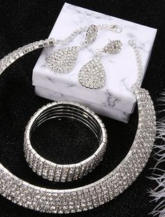 Bridal Jewelry Sets Four-piece Suit Chrome Rings 1 Necklace 1 Bracelet Earrings Women's Stylish Elegant Cute Cool Retro Precious irregular Jewelry Set For Party Wedding Gift / Engagement Irregular Jewelry, Chrome Rings, Wedding Party Accessories, Bridal Jewelry Sets, Party Wedding, Stylish Women, Wedding Gift, Jewelry Set, Bridal Jewelry