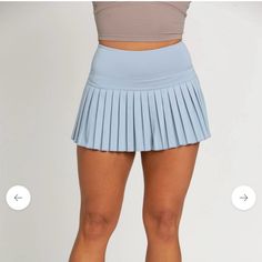 Never Worn, Nwt Skirt. Seam Has Frayed A Bit But Could Be Clipped Off! Gold Hinge Skirt, Pale Blue Color, Shiny Skirts, 13 Birthday, Skirt Sets, Birthday Wishlist, 8th Grade, Tennis Skirt, 5th Grade