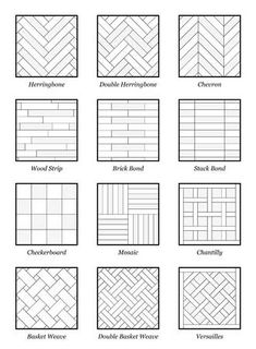 the different types of herringbones for flooring and wallpaper royalty photo - illustration