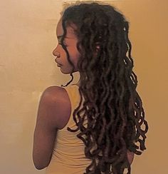 Long Curly Locs Black Women, Long Locs Women, Goddess Locs Real Hair, Long Black Locs, Traditional Locs Black Women, Long Curly Locs, Locs Black Women Natural Hair, Loc Baddie, Long Locs Black Women