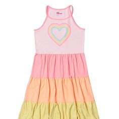 New With Tag Sweet Pink Beach Dress, Sweet Pink Dress For The Beach, Casual Multicolor Dress For Playtime, Casual Multicolor Dress For Play, Playful Pink Dress For Playdate, Pink Summer Dress For Sleepover, Pink Summer Dresses For Sleepover, Fun Pink Dress For Playdate, Sweet Pink Playwear Dress