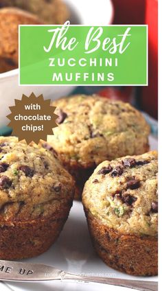 the best zucchini muffins with chocolate chips are ready to be eaten