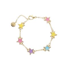 Bring in the charms with our Charm After Charm Bracelets! Crafted with care, these trendy charm bracelets include delicate gold chains as well as multiple dainty enamel charms. Gold Enamel Bracelets With Charms, Gold Enamel Bracelet With Charms, Trendy Multicolor Nickel Free Charm Bracelet, Trendy Multicolor Nickel-free Charm Bracelet, Trendy Metal Charm Bracelet With Star Charm, Trendy Multicolor Charm Bracelet With Lobster Clasp, Trendy Charm Bracelet With Star Charm As Gift, Gold Enamel Bracelets With Adjustable Chain, Trendy Adjustable Chain Charm Bracelet For Friendship