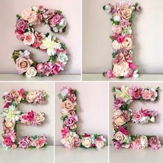 flowers are arranged in the shape of the letters e, f, v, g