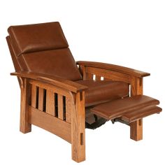 Expertly crafted by Amish artisans in a timeless craftsman style, the Craftsman Slat Wood Recliner is made from solid oak for lasting durability. Enjoy the benefits of superior handmade craftsmanship and the classic beauty of solid wood in your home. Mission Chair, Morris Chair, Gustav Stickley, Craftsman Furniture, Arts And Crafts Furniture, Amish Furniture