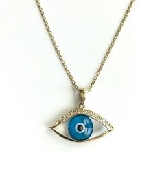 "14K REAL GOLD EVIL EYE NECKLACE . REAL 14K GOLD (NOT PLATED OR FILLED).--2.7 GR-- 18\" YELLOW 14K GOLD CHAIN . FOR GOOD LUCK AND PROTECTION PENDANT SIZE : 15 mm X 20 mm ---MADE IN ITALY-BEST QUALITY--- FREE GIFT BOX NOTE:THIS ITEM IS SHIPPED WITH SIGNATURE CONFIRMATION. CADENA DE OJO DE LA BUENA SUERTE EN ORO PURO 14K .--2.7 GR-- 18\" CADENA EN ORO 14K. PARA BUENA SUERTE Y PROTECCIÓN DIJE: 15 mm X 20 mm ---MEJOR CALIDAD-HECHO EN ITALIA--- CAJA DE REGALO GRATIS NOTA:ESTE ARTICULO SERA ENVIADO CO Gold Evil Eye Necklace, Protection Pendant, Evil Eye Necklace Gold, For Good Luck, Eye Pendant, Evil Eye Pendant, Evil Eye Charm, Evil Eye Necklace, Eye Necklace