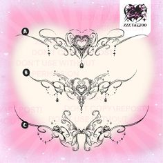 an ornate design with hearts and flowers on pink background, including the words don't use