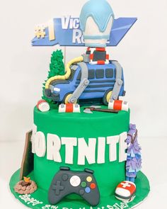 a cake with a video game controller on top