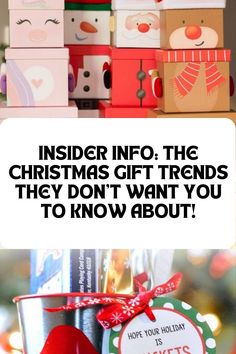 christmas presents are stacked on top of each other with the words insider info, the christmas gift