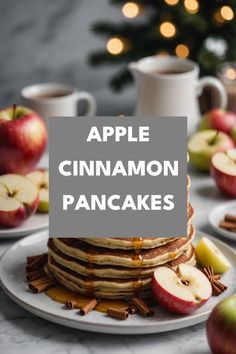 A photo of a  Apple Cinnamon Pancakes a Christmas Pancake Recipes Festive Breakfast, Apple Cinnamon Pancakes, Sweet Apples