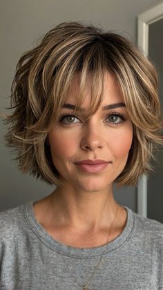 Best Makeovers for Layered Shag Cut 🎭 Layered Thinner Hair, Women’s Layered Short Hairstyles, Medium Short Layered Haircuts, Shag Cut Short, Shag Medium Length Hair, Shag Straight Hair, Messy Layered Bob, Short Layered Haircuts Shoulder Length, Straight Layered Haircuts