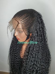 Boho Braid Wig, Box Braid Wig, Cornrow Braided Wig, Ghana Weave, Lace Front Wig, Braid Wig For Black Women  NEED OTHER COLORS AND DESIGNS OF AUTOGELE HEADWRAPS, BRAIDED WIGS AND CORAL BRIDAL BEADS, VISIT OUR SHOP HERE: https://sereneafrica.etsy.com/  *Features*   *This is a Ghana weaving cornrow braids made on a single side part. *Suitable for all occasion. *It gives you a natural look which make it difficult to detect it's a wig. *It saves you time and money. *No glue needed as the wig comes wi Boho Braid, Ghana Weaving, Cornrow Braids, Braid Wig, Wig For Black Women, Box Braid Wig, Braided Wigs, Box Braid, Braided Wig