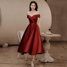 A-line Satin Bridesmaid Dress For Prom Season, Midi Dress For Homecoming And Prom Season, Midi Dress For Prom And Homecoming Season, Knee-length Satin Dress For Homecoming, Homecoming Midi Dress For Prom Season, Tea Length Evening Dress For Prom Season, A-line Midi Dress For Prom, Knee-length Satin Dress For Wedding And Prom Season, A-line Satin Midi Dress For Prom