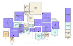 a diagram showing the location of several different buildings