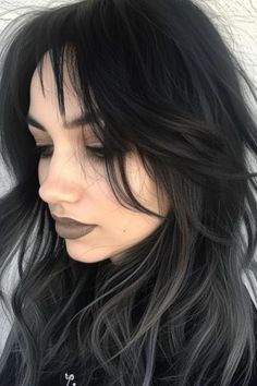 Charcoal black is a deep, intense shade that offers a striking contrast to pale skin. It gives a sleek, powerful look. Click here to check out more best hair colors for pale skin to try. Hair Color Pale Skin, Ashy Hair Color, Ashy Hair