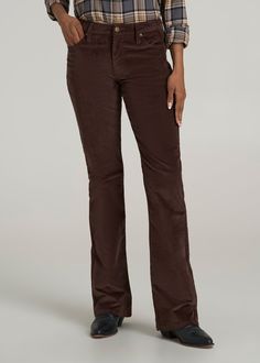 Corduroy for the Tall Fashionista Retro Revamped Channel vintage vibes with a modern twist in our Mid Rise Mini Tall Women's Corduroy Bootcut Pants. Designed specifically for ladies over 5'9", these corduroy tall women's pants blend classic style with contemporary fit, featuring a flattering bootcut that pairs perfectly with boots or heels for a diverse array of on-trend looks. These tall corduroy pants are a wardrobe staple you'll reach for again and again.• Five-pocket design for a traditional Corduroy Bootcut Pants, Scrubs Dress, Cozy Sleepwear, Fall Denim, Bootcut Pants, Sports Blazer, Long Sleeve Tee Shirts, Tall Women, Tops Fall