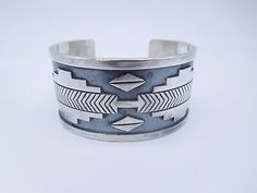 (eBay) NATIVE AMERICAN INDIAN STERLING SILVER TRIBAL CUFF BRACELET Cowgirl Western, American Jewelry, Native American Indians, American Indian, Native American Jewelry, Men's Jewelry, Western Style, Good Luck, Cuff Bracelet