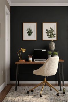 home office decor, office interior design, office space planning, home office paint colors Contemporary Minimalist Living Room, Boost Productivity, Home Office Space, Living Room Decor Modern, Living Room With Fireplace, Minimalist Living, Office Interior Design, Home Office Design