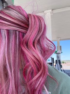 Pink hair Pink Hair Dye Aesthetic, Multi Color Pink Hair, Dyed Pink Hair Aesthetic, Vivid Pink Hair, Red Pink Hair Aesthetic, Dynamic Hair, Light Pink Hair, Coloured Hair