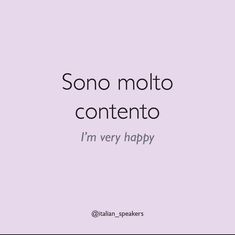 a quote that says sono molto contento i'm very happy