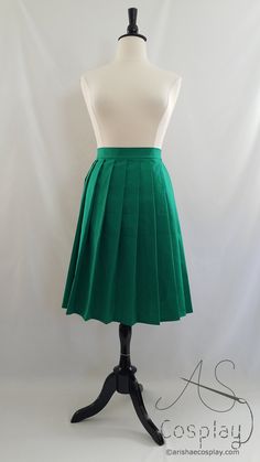 "This long pleated skirt, with straight knife pleats, is available in any size and any color. Please include your color choice and waist measurement, in inches or centimeters, in the 'notes to seller' section when ordering. This skirt is available from this listing in lengths from 23 inches to 28 inches. Pictures 1-5: Holly green in the 26\" length. This should be about mid-calf or midi length for someone 5'3\" - 5'4\" Picture 6: Teal in the 23\" length. The mannequin in this image has slimmer h Midi Pleated Skirt, Knife Pleated Skirt, School Uniform Skirts, Long Pleated Skirt, Knife Pleat, Knife Pleats, Slim Hips, Pleat Skirt, Pleated Long Skirt