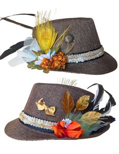 Our exquisite Bavarian-inspired Straw Hat, meticulously crafted to complement your dirndl ensemble with unparalleled elegance. This handcrafted masterpiece exudes charm and sophistication, blending traditional Bavarian elements with a touch of modern flair. The hat features a base of high-quality straw, ensuring comfort and breathability while maintaining its shape. Adorned with a curated selection of delicate feathers, faux flowers, ribbons, buttons, and pins, each detail is thoughtfully chosen to harmonize with the rich cultural heritage of the dirndl. The result is a harmonious fusion of rustic authenticity and refined craftsmanship. Whether you're strolling through the meadows of Oktoberfest or attending a festive gathering, this hat is the perfect finishing touch to elevate your look. German Hat, Bavarian Hat, Oktoberfest Hat, The Meadows, Cultural Heritage, Faux Flowers, Touch Of Modern, Straw Hat, Hat Sizes