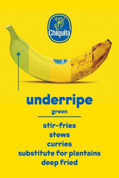 a banana with the words unreif on it is in front of a yellow background