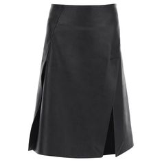 Stella Mccartney Skirt Crafted In Grained Altermat Leather. Design Characterized By A Slanted Panel Construction With Slits At Front And Back, It Features Back Invisible Zipper And Hook Closure. Regular Fit With Flared Cut And Below-The-Knee Length. The Model Is 177 Cm Tall And Wears Size It 40. Material: 62% Pl 38% Vi. Made In: Italy. Color: Black. Collection: Fall - Winter 2023. Sku: 630079 Sjb14. Modecraze Is An Online Platform That Offers The Best Designer Products From Europe To Customers A Luxury Black Office Skirt, Luxury Lined Midi Skirt, Modern Black Midi Pencil Skirt, Black Luxury Long Skirt, Luxury Long Black Skirt, Elegant Black Wrap Skirt For Work, Luxury Black Long Skirt, Elegant Black Lined Wrap Skirt, Luxury Black Skirt For Workwear