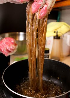 some food is being cooked in a pot